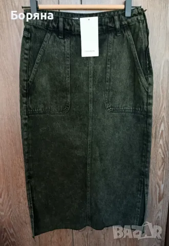 Zara нова с етикет пола сив деним, снимка 2 - Поли - 50057487