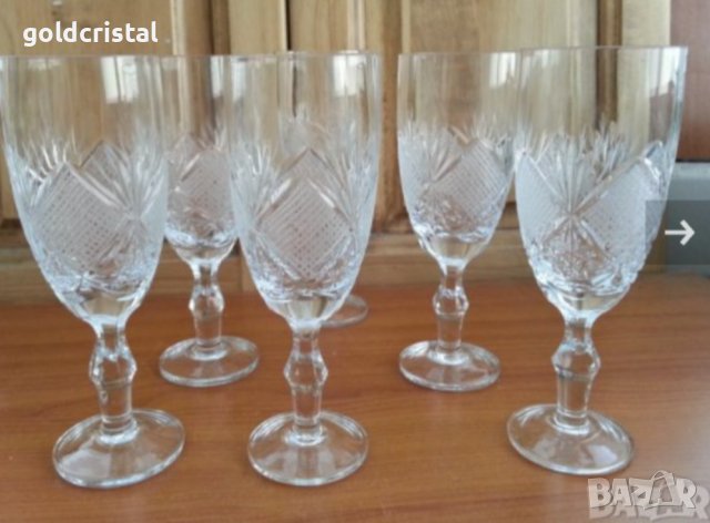 Кристални чаши , снимка 4 - Антикварни и старинни предмети - 37412466