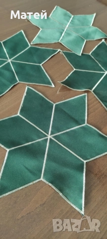 Комплект от 4 сатенени подложки/каренца* "Коледни звезди ", снимка 2 - Декорация за дома - 52430897