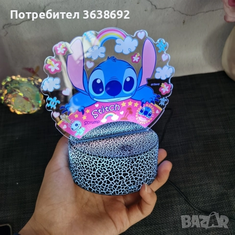 Лампа със Стич, снимка 2 - Настолни лампи - 52826044