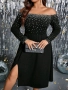 Черна рокля с цепка, ХЛ, снимка 6