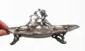 Антикварна мастилница-Antique Silver Plated Ink Well Stand, снимка 5