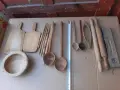 Стари дървени вретена , лъжици, копаня, точилки , дъски и др, снимка 1