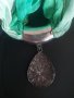 Дамски зелен шал с висулка колие , снимка 6