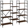 vidaXL Етажерка за книги кафяв дъб 160x28,5x136,5 см инженерно дърво, снимка 1