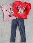 Комплект за момиче блузка, клинче и тениска с Мини Маус размер 4-5 години