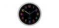 Декоративен стенен часовник, Сив с цветни цифри, снимка 1 - Стенни часовници - 36220284