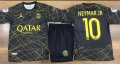 Екип Neymar 10 PSG Black and GOLD Черен Комплект Неймар ПСЖ 5 до 15г New Детски футболен екип
