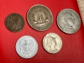 Лот от 5 бр. стари монети 1880-1969 г - Кралство Румъния, Кралство Италия и др. - стари монети, снимка 2
