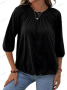 Едноцветна свободна дамска тениска с кръгло деколте и 3/4 ръкави, 8цвята , снимка 17