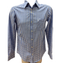 Мъжка риза HUGO BOSS размер М каре бяло синьо, снимка 1 - Ризи - 44569071