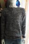 Мъжка блуза плетиво в черно-бял меланж с копчета на деколтето , снимка 1 - Пуловери - 39050887