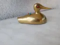 Бронз,Преспапие,фигура,месинг,корал,арт деко патка,птица,Рр, снимка 5
