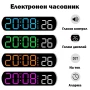 Дигитален настолен часовник с температура аларма дата постоянно светещ на ток USB големи цифри, снимка 1