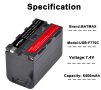 Универсална литиева батерия NP-F750, 7.4V, 6400mAh, снимка 3