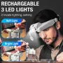Лупа с лента за глава 1–14x, акумулаторна, hands-free, 6 сменяеми лещи, LED светлина НОВО, снимка 3