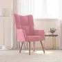 vidaXL Релакс стол, розов, кадифе, снимка 2