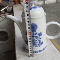 Чайник немски порцелан кобалт маркировка, снимка 6 - Антикварни и старинни предмети - 40074138