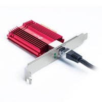 Лан Карта кабелна TP-Link TX401 10Gbps PCI-e мрежова карта с нископрофилна планка, снимка 2 - Мрежови адаптери - 34546668