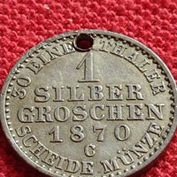 СРЕБЪРНА МОНЕТА 1 грошен 1870г. Вилхелм първи Клеве Прусия УНИКАТ 61681, снимка 1 - Нумизматика и бонистика - 40047595