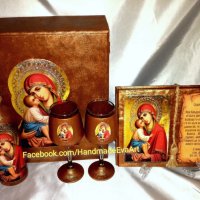 Подарък за Кръстници- Сервиз и декоративна свещ със снимка, снимка 6 - Подаръци за кръщене - 41001552