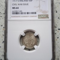 50 пеня 1917 MS 64 NGC , снимка 1 - Нумизматика и бонистика - 42514565