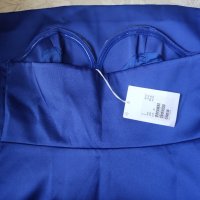 Елегантна синя сатенена рокля размер S/36 цена 84 лв., снимка 8 - Рокли - 42621899