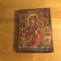 † Стара православна ръчно рисувана икона Житие на Дева Мария, Света Богородица , снимка 3 - Икони - 35745184