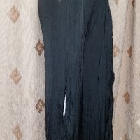 Bershka M Черен широк панталон с цепка до талията, снимка 4 - Панталони - 42265726