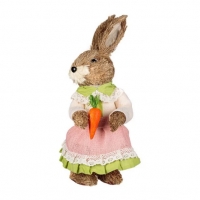 Великденска декоративна фигура, Зайче с рокля и морков, снимка 2 - Декорация за дома - 36035102