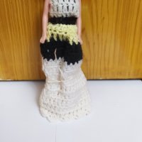 Разкошна плетена рокля за барби 2 + подарък кукла, снимка 11 - Кукли - 34103040