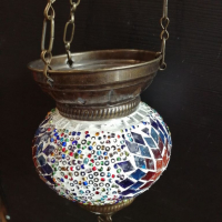 Декоративен полилей - рисувано стъкло , снимка 2 - Полилеи - 36220562