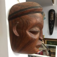 Японска дървена маска №3634, снимка 4 - Антикварни и старинни предмети - 40023382