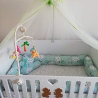 Обиколник от възглавнички за бебешко креватче , снимка 10 - Спално бельо и завивки - 35897851