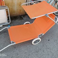 шезлонг на колела + сенник, сгъваем стол за плаж на колела , снимка 10 - Къмпинг мебели - 41735919