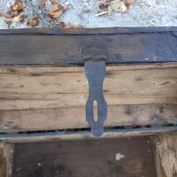 стара дървена ракла с дръжки отстрани, сандък, снимка 4 - Други - 34261033