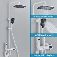 Интелигентен термостатен душ за баня с дисплей / бял / черен / сив, снимка 10 - Душове - 40913087