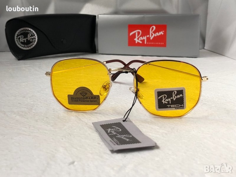 Ray-Ban Hexagonal RB3548 дамски мъжки слънчеви очила унисекс  жълти прозрачни , снимка 1