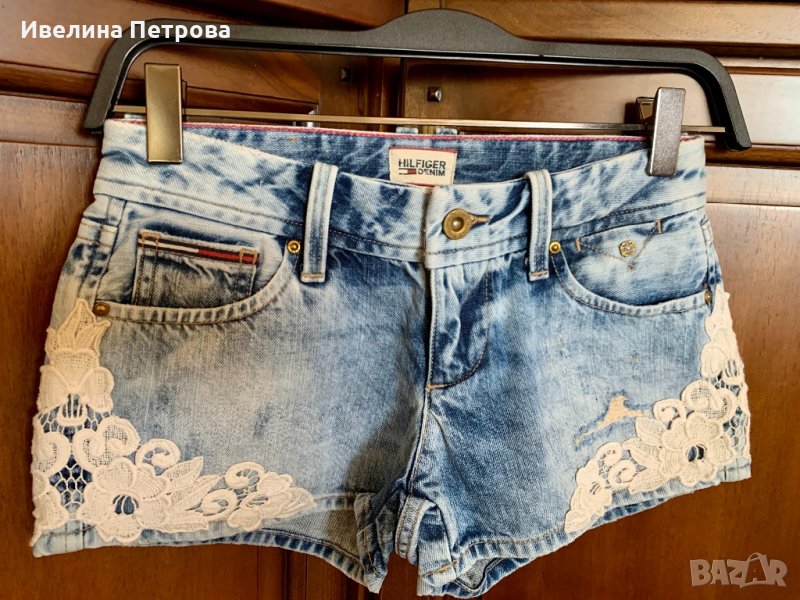 Дънкова къси панталони с дантела Hilfiger Denim, снимка 1
