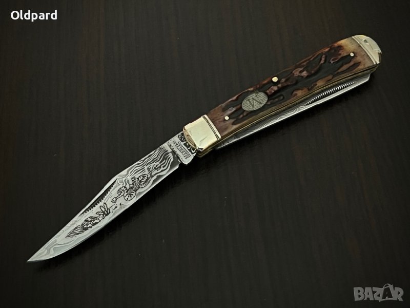 Trapper Etched - Сгъваем джобен ловен нож с две остриета. (MR267), снимка 1