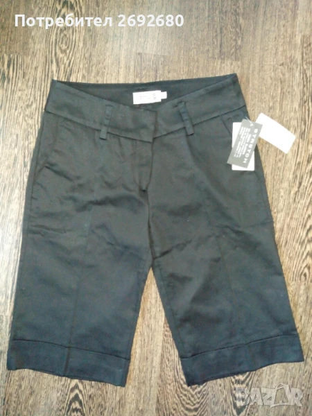 Нови с етикет къси черни дамски панталони 38-размер, снимка 1