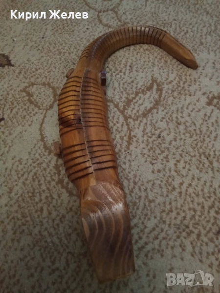 Крокодил дървена фигура 4758, снимка 1