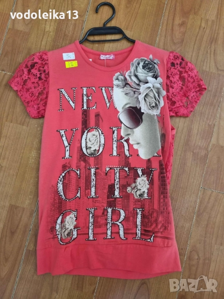 нова тениска с дантелен гръб, снимка 1