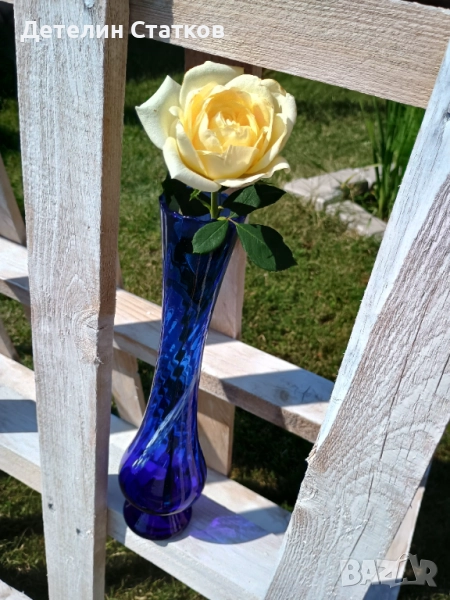 Ваза, кобалтово стъкло, снимка 1