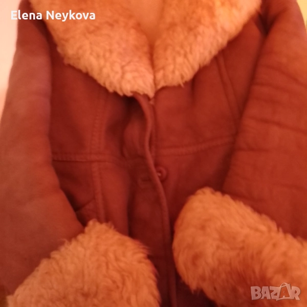 Кожена дамска шуба кафява , снимка 1