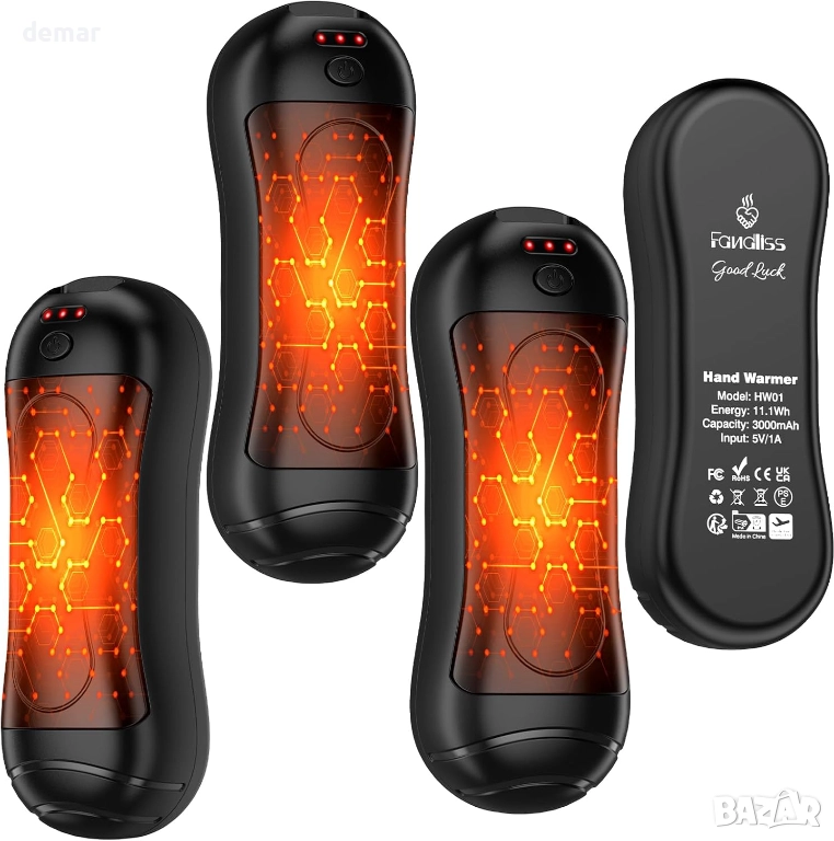 2 в 1 Акумулаторни нагреватели за ръце, цилиндрични, 3 режима, снимка 1
