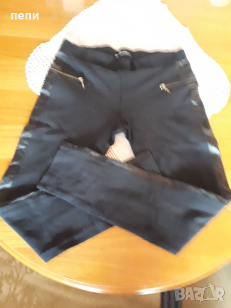 Уникален дамски панталон с кожа-Л-размер, снимка 1
