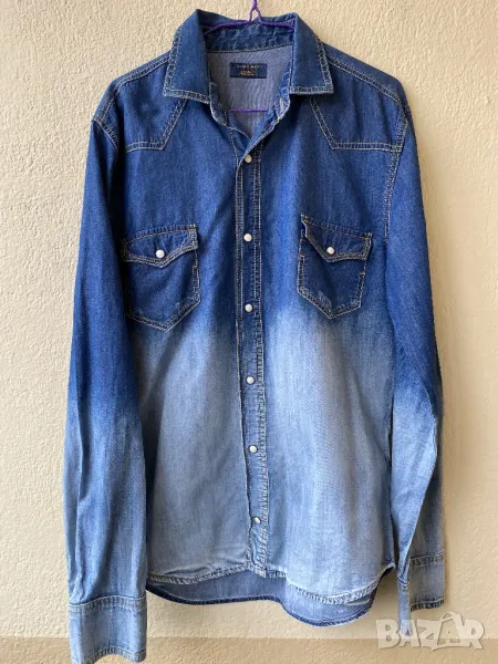 Мъжка дънкова риза ZARA - М, снимка 1