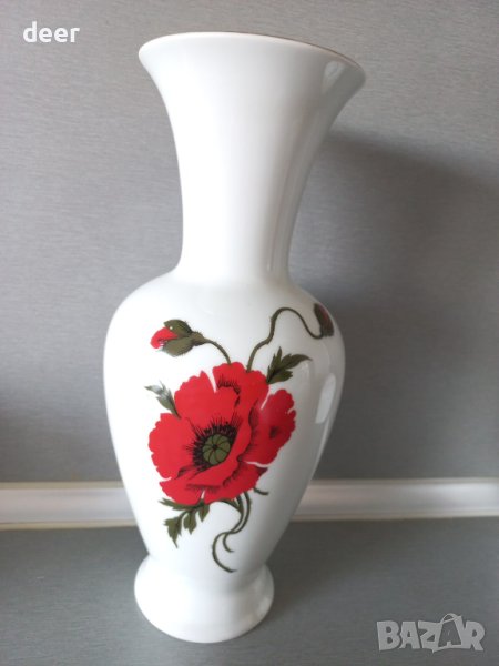 Баварска  ръчно нарисувана порцеланова  ваза, снимка 1
