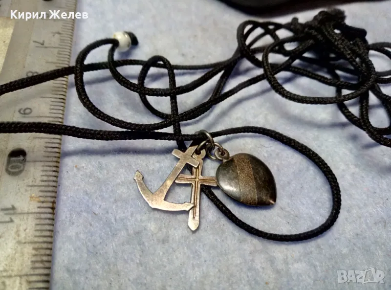 ВЯРА НАДЕЖДА ЛЮБОВ - СРЕБЪРНИ КРЪСТЧЕ КОТВА и СЪРЧИЦЕ СРЕБРО 925 ХРИСТИЯНСКА СИМВОЛИКА КОЛИЕ 49729, снимка 1